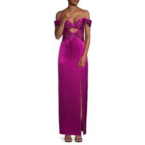 Aidan Mattox Womens Fuchsia Satin Maxi Dress Size 6